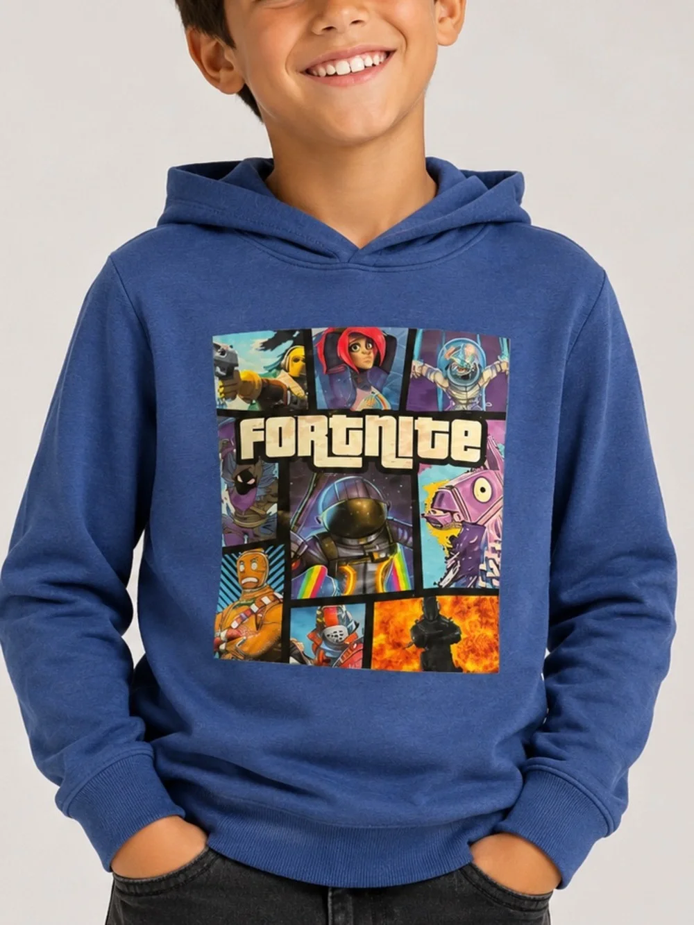 Fortnite SET Kids' Blue Graphic Hoodie & sweat pants BOYS SIZE 10